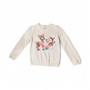 Gymboree Cream Sweater with Reindeer and Snowman